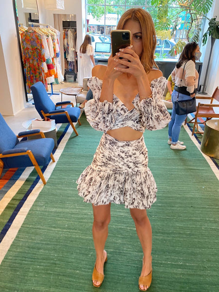 Pleated Bodice and mini skirt