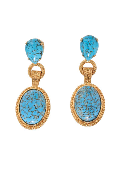 Turquoise & Gold Earrings