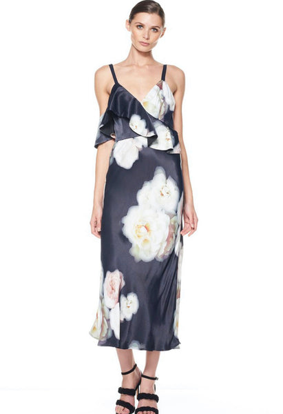 Lucille floral bias midi dress